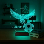 Kartal Top Futbol Taraftar Hediye Kişiye Özel 3D Lamba - Masa Gece Lambası