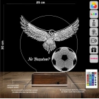 Kartal Top Futbol Taraftar Hediye Kişiye Özel 3D Lamba - Masa Gece Lambası