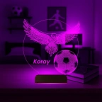 Kartal Top Futbol Taraftar Hediye Kişiye Özel 3D Lamba - Masa Gece Lambası