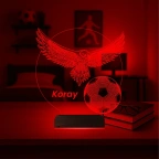 Kartal Top Futbol Taraftar Hediye Kişiye Özel 3D Lamba - Masa Gece Lambası
