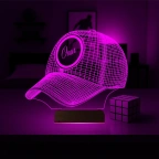 Şapka Kep Kişiye Özel 3D Lamba - Masa Gece Lambası
