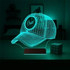 Şapka Kep Kişiye Özel 3D Lamba - Masa Gece Lambası