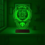 Polise Hediye Polis Logo Kişiye Özel 3D Lamba - Masa Gece Lambası