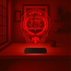 Polise Hediye Polis Logo Kişiye Özel 3D Lamba - Masa Gece Lambası