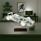 Formula Yarış Arabası Kişiye Özel 3D Lamba - Masa Gece Lambası