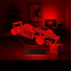 Formula Yarış Arabası Kişiye Özel 3D Lamba - Masa Gece Lambası