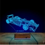 Formula Yarış Arabası Kişiye Özel 3D Lamba - Masa Gece Lambası