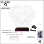 Kalp Sevgiliye Hediye Kişiye Özel 3D Lamba - Masa Gece Lambası