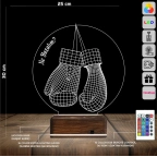 Box Boksör Boks Eldiveni Kişiye Özel 3D Lamba - Masa Gece Lambası