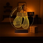 Box Boksör Boks Eldiveni Kişiye Özel 3D Lamba - Masa Gece Lambası