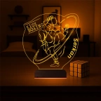 Kick Box Boksör Hediye Kişiye Özel 3D Lamba - Masa Gece Lambası