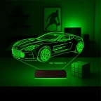Spor Araba Aston Martin Tasarım Kişiye Özel 3D Lamba - Masa Gece Lambası