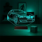 Araba Bmw Tasarım Kişiye Özel 3D Lamba - Masa Gece Lambası
