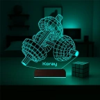Vücut Geliştirme Dambıl Gym Kişiye Özel 3D Lamba - Masa Gece Lambası