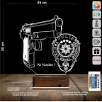Polise Hediye Polis Logo Kişiye Özel 3D Lamba - Masa Gece Lambası