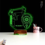 Polise Hediye Polis Logo Kişiye Özel 3D Lamba - Masa Gece Lambası