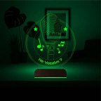 Müzik Nota Mikrofon Kişiye Özel 3D Lamba - Masa Gece Lambası