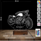 Motorsiklet Motor Harley Kişiye Özel 3D Lamba - Masa Gece Lambası