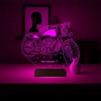 Motorsiklet Motor Harley Kişiye Özel 3D Lamba - Masa Gece Lambası