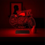 Motorsiklet Motor Harley Kişiye Özel 3D Lamba - Masa Gece Lambası
