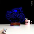 Motorsiklet Motor Harley Kişiye Özel 3D Lamba - Masa Gece Lambası
