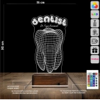Diş Hekimi Diş Doktoru Hediye Dentist Kişiye Özel 3D Lamba - Masa Gece Lambası