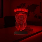 Diş Hekimi Diş Doktoru Hediye Dentist Kişiye Özel 3D Lamba - Masa Gece Lambası