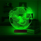 Kartal Futbol Topu Taraftar Kara Kartal Kişiye Özel 3D Lamba - Masa Gece Lambası