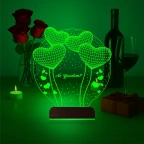 Kalp Sevgiliye Hediye Kişiye Özel 3D Lamba - Masa Gece Lambası