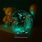 Unicon At Çocuk Odası Hediye Kişiye Özel 3D Lamba - Masa Gece Lambası