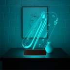 Kemençe Müzik Nota Müzisyen Hediye Kişiye Özel 3D Lamba - Masa Gece Lambası
