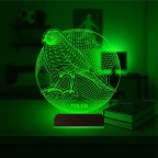 Sarı Kanarya Futbol Topu Taraftar Kişiye Özel 3D Lamba - Masa Gece Lambası