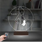 Hamile Kadın Anne Bebek Doğum Doktoru Hediye Kişiye Özel 3D Lamba - Masa Gece Lambası