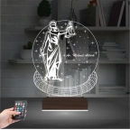 Adalet Kadın Hukuk Avukat Hediye Kişiye Özel 3D Lamba - Masa Gece Lambası