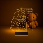 Ayıcık Doğum Günü Hediyesi Çocuk Odası Kişiye Özel 3D Lamba - Masa Gece Lambası