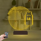 Basketbol Topu Forma Kişiye Özel 3D Lamba - Masa Gece Lambası