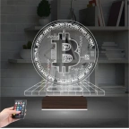 Bitcoin Kripto Para BTC Kişiye Özel 3D Lamba - Masa Gece Lambası