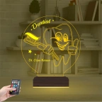 Diş Doktoru Hediye Diş Hekimi Kişiye Özel 3D Lamba - Masa Gece Lambası
