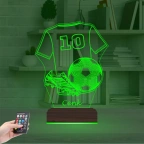 Futbol Topu Forma Fytbolcu Hediye Kişiye Özel 3D Lamba - Masa Gece Lambası