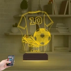 Futbol Topu Forma Fytbolcu Hediye Kişiye Özel 3D Lamba - Masa Gece Lambası