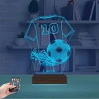 Futbol Topu Forma Fytbolcu Hediye Kişiye Özel 3D Lamba - Masa Gece Lambası