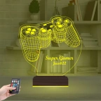 Gamer Joystick Oyuncu Konsol Kişiye Özel 3D Lamba - Masa Gece Lambası