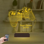 Gamer Joystick Oyuncu Konsol Kişiye Özel 3D Lamba - Masa Gece Lambası