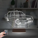 Fiat Tofaş Doğan Tofaşk Araba Kişiye Özel 3D Lamba - Masa Gece Lambası