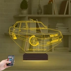 Fiat Tofaş Doğan Tofaşk Araba Kişiye Özel 3D Lamba - Masa Gece Lambası