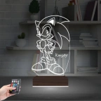 Sonic Çocuk Odası Hediye Kişiye Özel 3D Lamba - Masa Gece Lambası