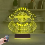 Araba Oto Tamirci Servis Kişiye Özel 3D Lamba - Masa Gece Lambası