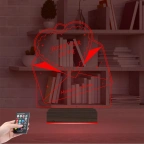 Sevgiliye Hediye Kalp Zarf Kişiye Özel 3D Lamba - Masa Gece Lambası