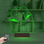 Sevgiliye Hediye Kalp Zarf Kişiye Özel 3D Lamba - Masa Gece Lambası