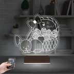 Paskalya Tavşan Yumurta Çocuk Odası Kişiye Özel 3D Lamba - Masa Gece Lambası